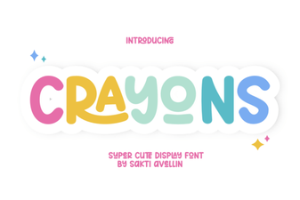 Colorful Creations with Crayons Font Designs